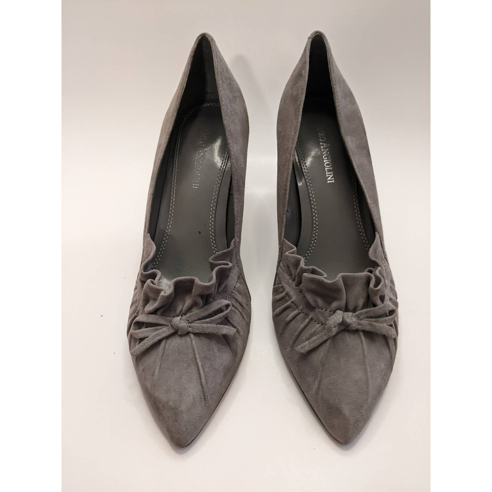 Grey Suede Gather bow detail heels
